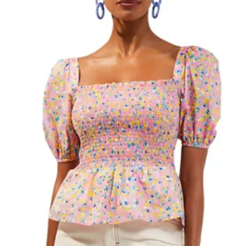 French Connection Floral Peplum Pink NWT Size UK 10 US 6 - Picture 2 of 7